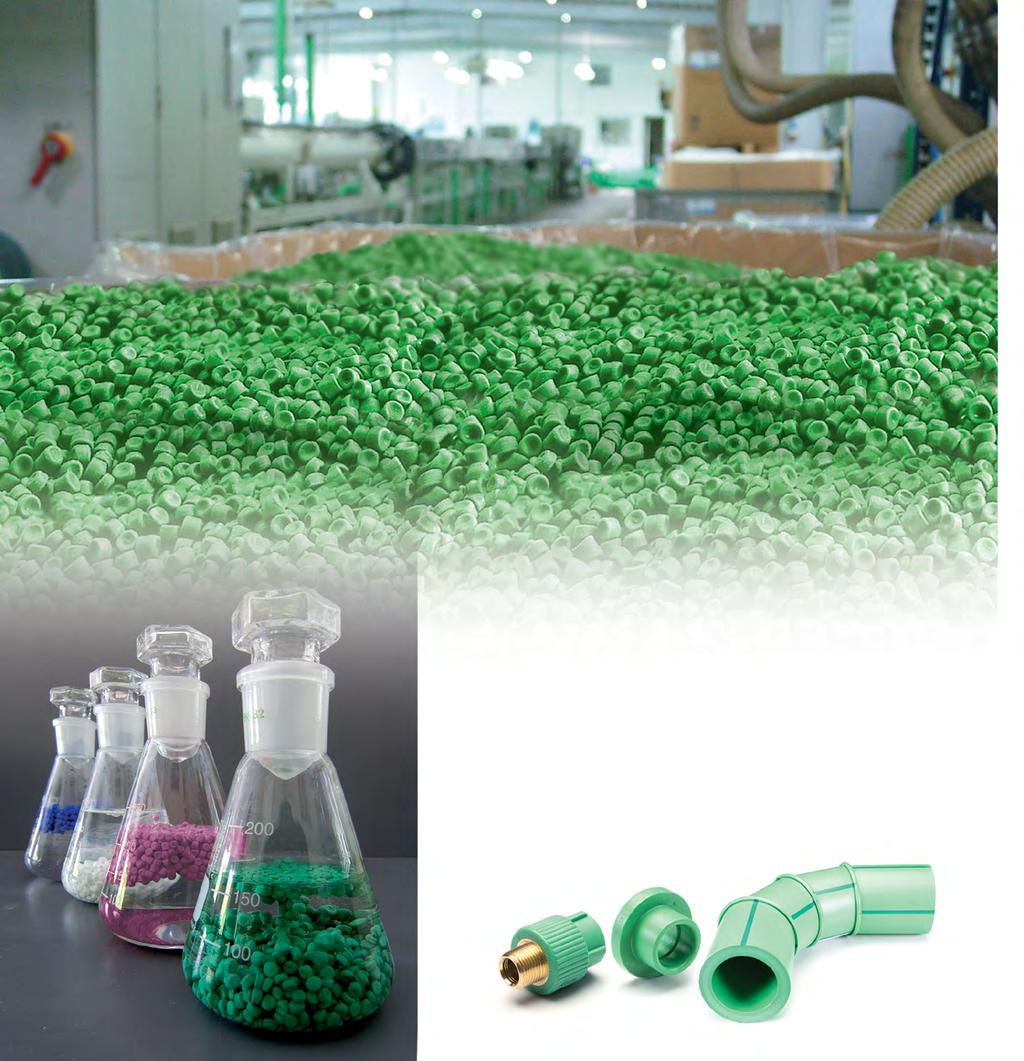 Aquatherm manufactures its own proprietary PP-R resin, Fusiolen, which is engineered to help prevent microbiological growth and to be easier to fuse than standard