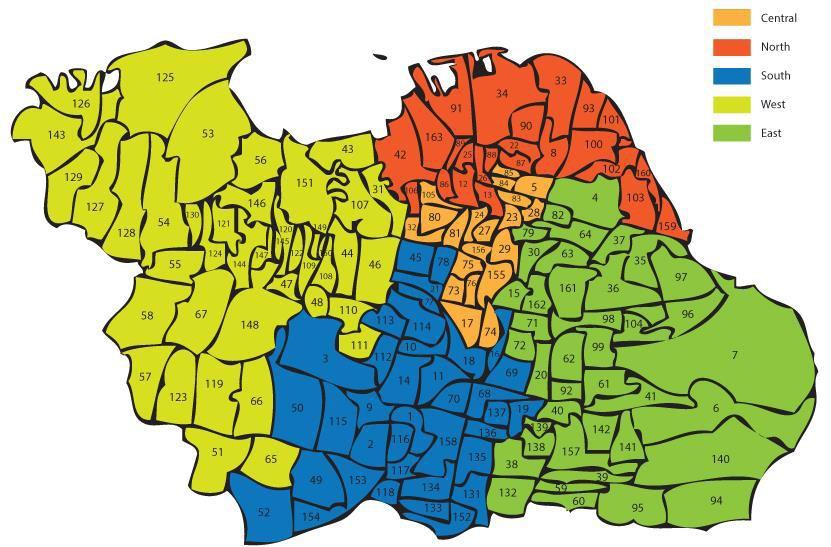 Fig. 4. The Desa level and regions of the city of Surabaya. 3.2.