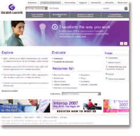 Sales Tools Product and Solution Information To support your efforts in the field with your customers the Alcatel-Lucent public web site is designed to provide you with all the necessary tools and