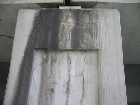 Longitudinal cracking along the path of the primary reinforcement is typical in reinforced concrete columns and beams (Fournier 2004).