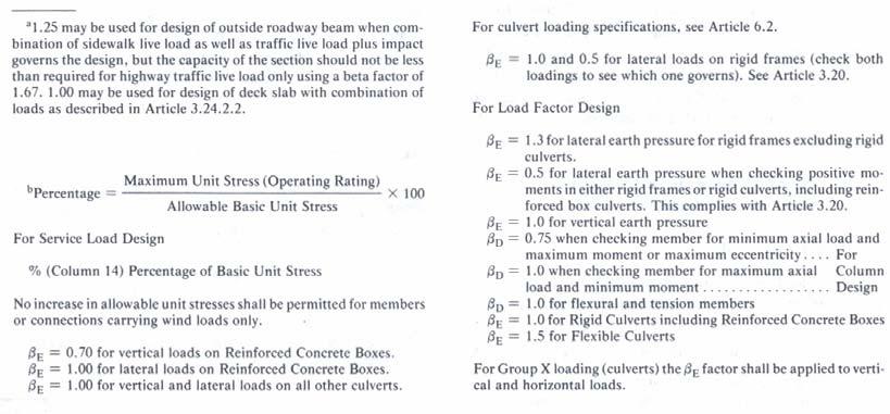 Figure 3.2: AASHTO Design Loads Continued (AASHTO 1983) The loads used for designing the columns were dominated by dead load.