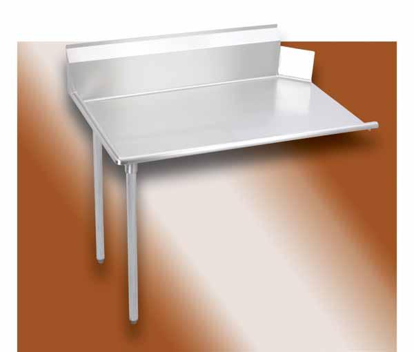DISH TABLES Dish Tables Elkay SSP Dish Tables are constructed of 16 gauge 300 series stainless steel. Our dish tables will fit most common style of dishwashers.