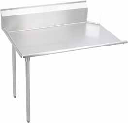 CDT-48-LX Dish Tables 16 gauge 300 series stainless Welded construction for consistent metal gauge thickness throughout the