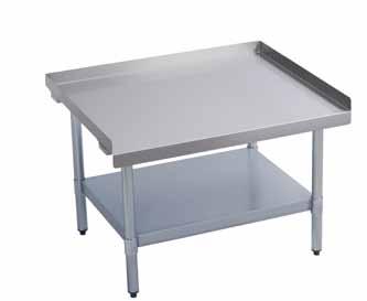 SES30S36-STSX Equipment Stand 16 gauge 300 series stainless steel 2 turn up on three sides Comes with stainless steel (STSX) or galvanized (STGX) undershelf.