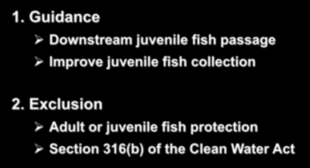 1. Guidance Downstream juvenile fish