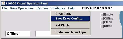 Using VOP Menus and Controls Save Drive Config The Save Drive Config command (FIGURE 3-57) allows you to save the current drive configuration settings to a file.