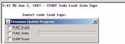 Make sure the drive is offline. If the drive is not offline, set it offline (see Step 1 on page 83). Note The Configure label must be blue to allow menu selections. FIGURE 3-60 Code Load from Tape 2.