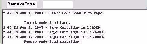 Remove the code load cartridge from the drive load slot. When the cartridge clears the drive load slot, a drive IPL starts, which will load/activate the updated firmware level into the drive RAM.