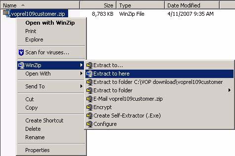 VOP Application Software Note There are multiple means to extract the compressed VOP files. You are free to choose any that you are familiar with using.