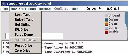 Using VOP Menus and Controls Drive Operations Menu FIGURE 3-15 shows the online commands of the Drive Operations menu.