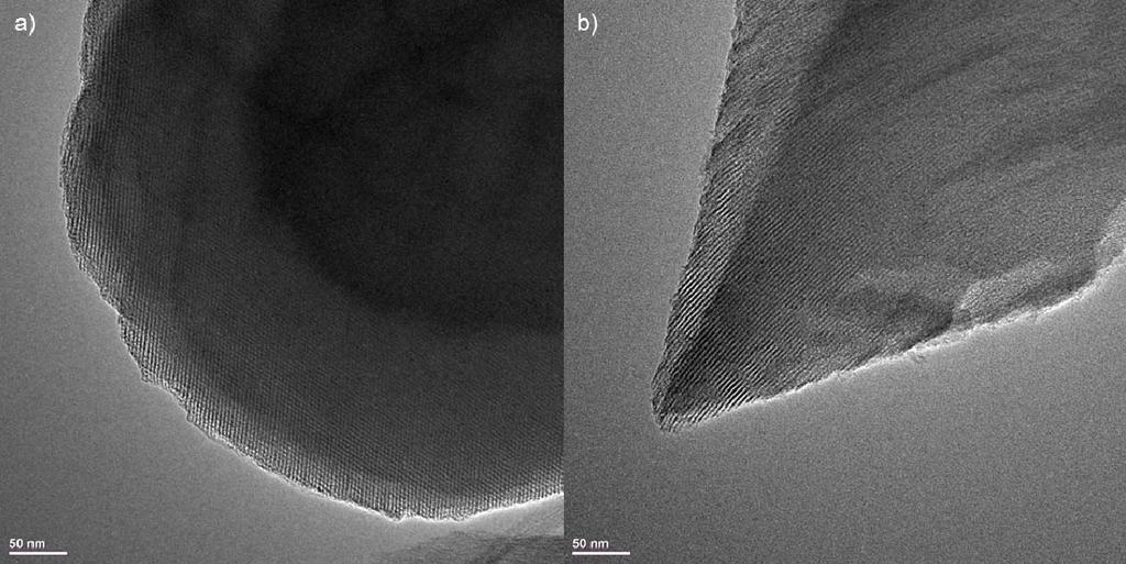 Figure S 23: TEM images of 7h a) along the channel