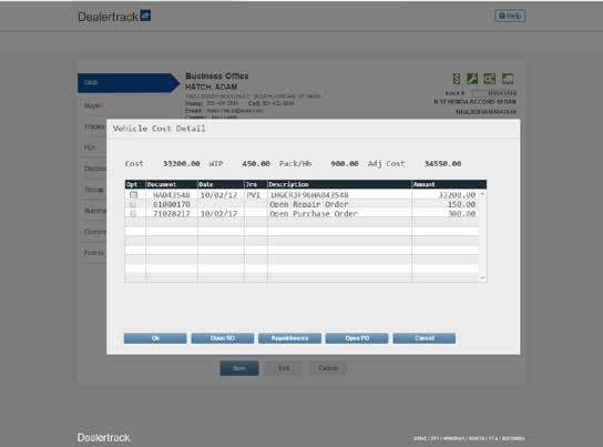 Our Product Business Office Open vehicle items? Not a problem. Our intuitive deal screen allows your managers to know each vehicle s true cost with our work-in-process alert feature.