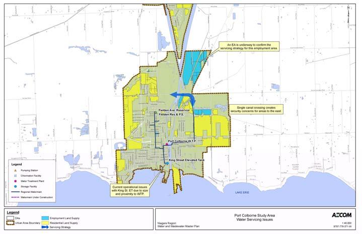Port Colborne Water Servicing Issues Based on the servicing review undertaken, it was considered appropriate to continue the existing servicing strategy for the Port
