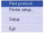 3.11 Protocol Printing For a manual protocol printout Click the Protocol printout icon or File->Print Protocol, which