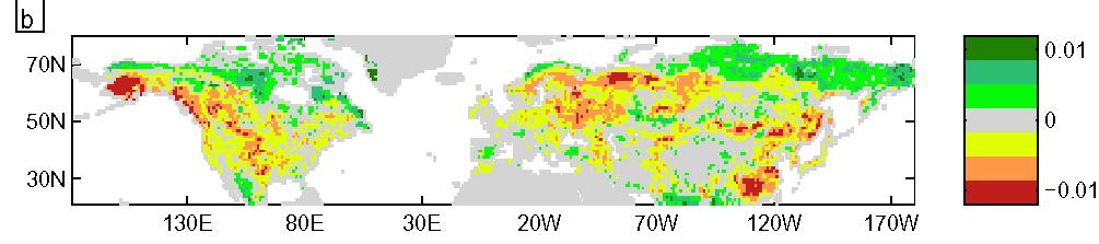 Summer 1982-1991 NDVI Anomaly 1982-2004 [Normalized Difference Vegetation Index]