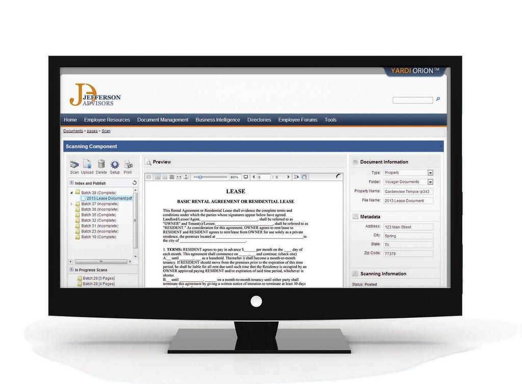 With Orion document management, you can store easy-to-find, living documents with full Voyager property security and access tracking, quick search functionality,