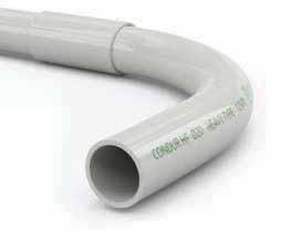 2 Plastic conduit systems made from halogen free materials Heavy (25Nt) RAL 735 light grey CONDUR HF bend Resistance to impact 6J (at -25 C) Ageing resistance UV stabilized UV RESISTANT A R Ø6 45256