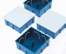 5 Plastic conduit systems for concealed installations Junction boxes RAL 59 blue SQUARE 7,5 x 7,5 Lower temperature range Upper temperature range Resistance to heat Electrical characteristics IP