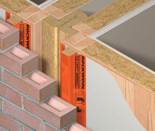 2 ROCKWOOL SOUNDPRO SOLUTION TIMBER FRAME SEPARATING WALLS SOLUTION 2 External wall flanking detail Rockwool SoundPro guidance specification Satisfying ADE diagram 2-38 Rockwool Fire Barrier (Timber
