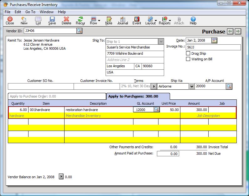 Using the Purchase Journal: Purchases/Receive Inventory, pp. 406-409 After completing the steps on pp.