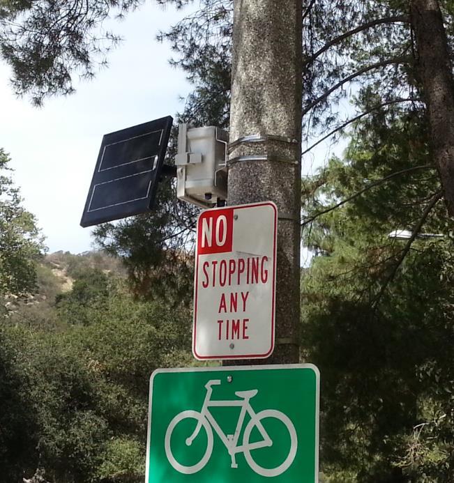 Devices placed adjacent to the roadway mounted to existing