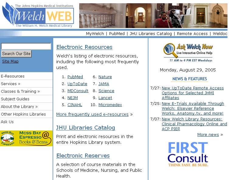 WelchWeb is available at