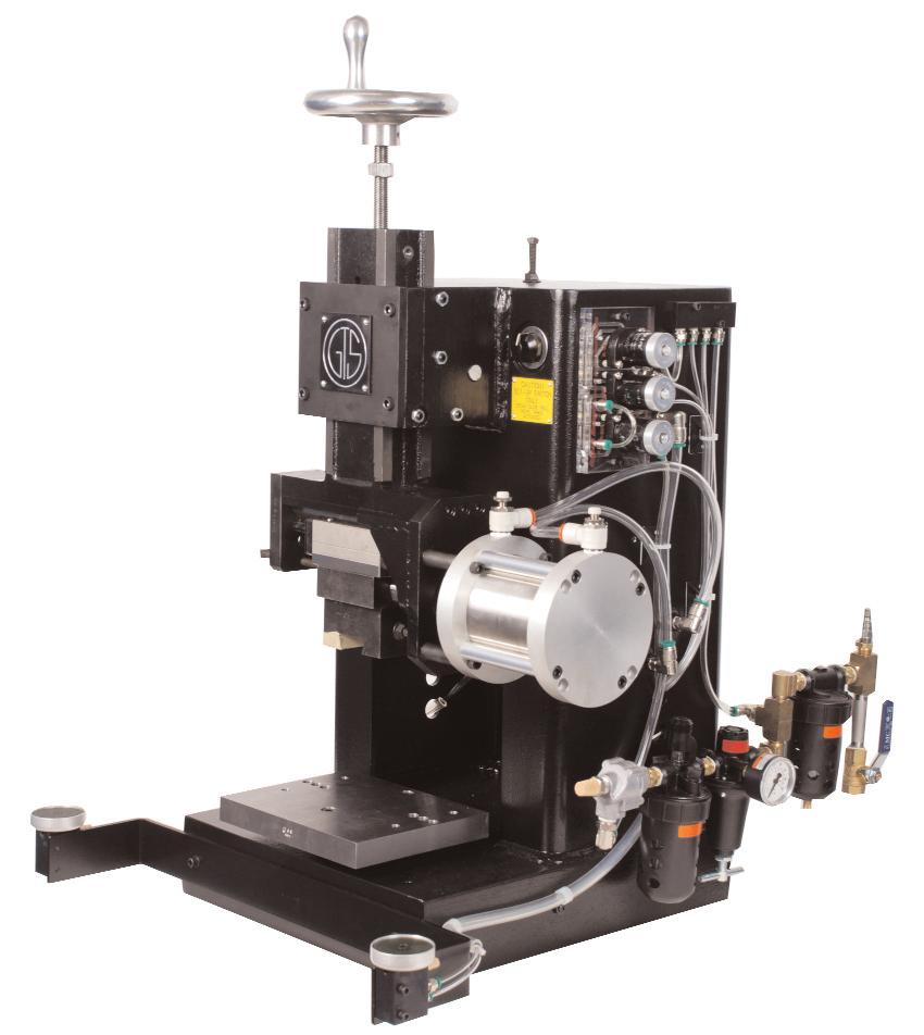 Pneumatic Machines SERIES 9 Series 9 Roll Marking Machine Economical bench unit provides up to 2,800 lbs. of pressure for light marking or for marking small parts.