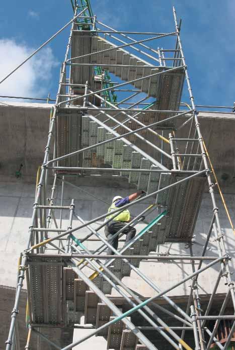 STAIRCASE TOWERS 4-Leg Staircase Tower Plan area: 1.8m x 3m 4 Leg Staircase Tower shown using 1.5m staircase units The 4 leg stair tower is the most compact staircase option.