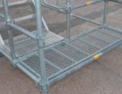 STAIRCASE COMPONENTS STAIRCASE TOWERS Staircase Transom Unit An alternative system used to support the end of the staircase and guard post on 4 leg staircase towers when scaffold boards are used.