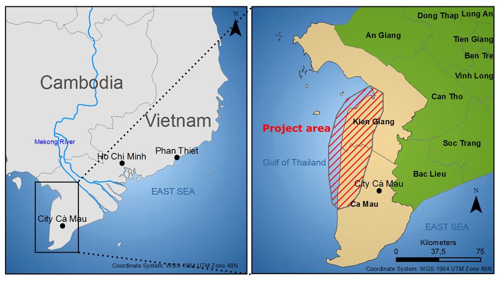 Project area Interdisciplinary project Involvement of Vietnamese partners (Source: KIT, 2017)