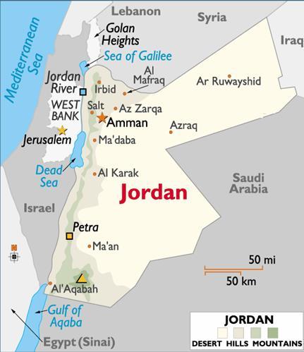 Jordan s Country Profile Total Area: 89,213 Km 2 Sea Port: Aqaba Coastline: 26 Km