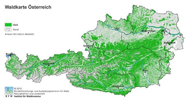 Main Source for Biomass: the Austrian Forest Forest area: 3.99 Mio.