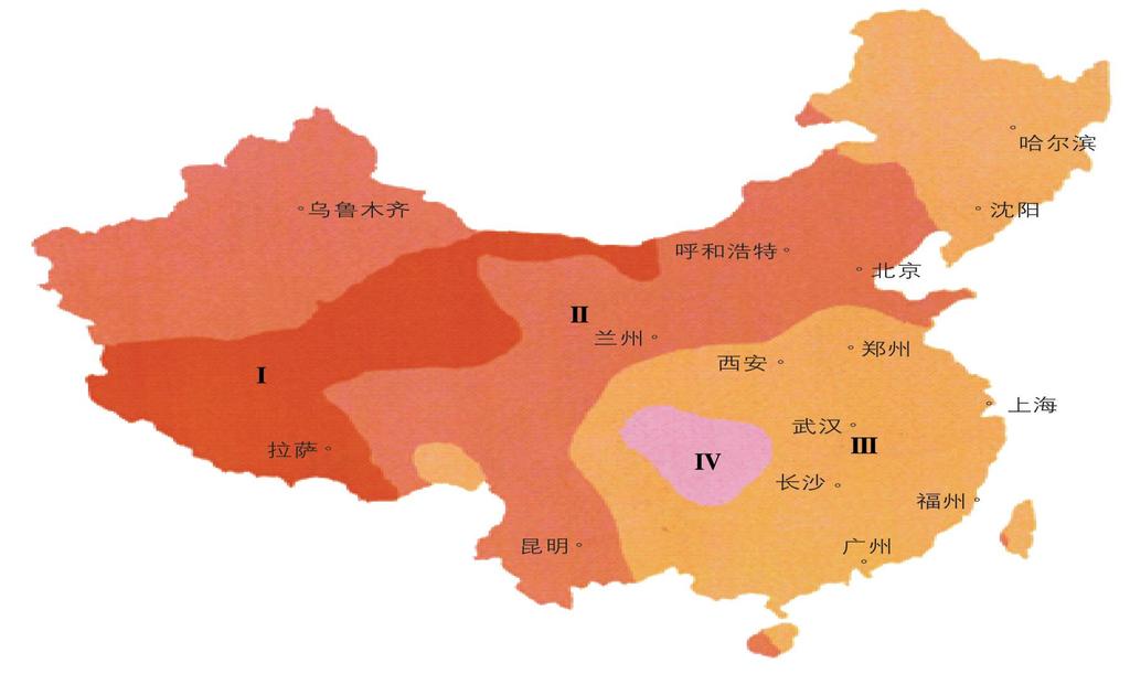 China s Solar Energy Resource Map (Except Islands in