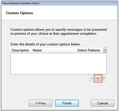 3. Depending on your configuration selections, you may need to configure other screens first, but you will come to the Custom Options screen, from which you need to select the button: 4.
