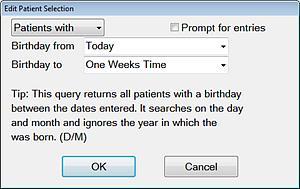 Select OK to return to the Add Query template window.