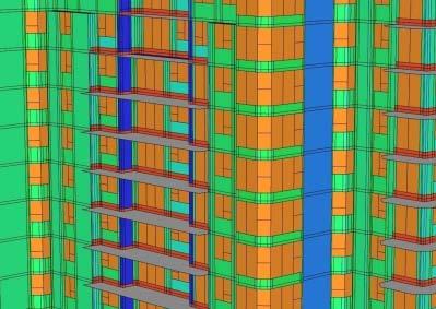 Thermal Anatomy of a High Rise MURB R-12 Insulation in walls R-4 accounting for steel studs and slab edges R-1.