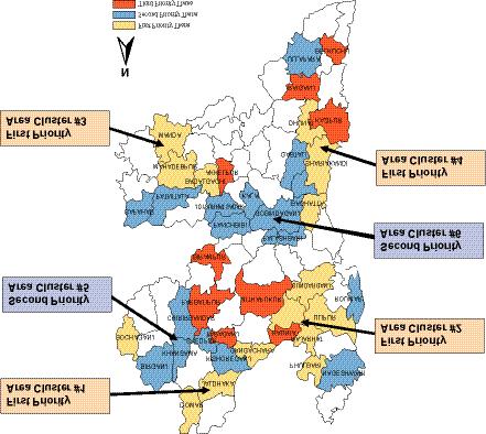 Graph 1: Map Identifying Priority Clusters Legend: SDVC Project Working area Area feasibility study for Milk Value Chain