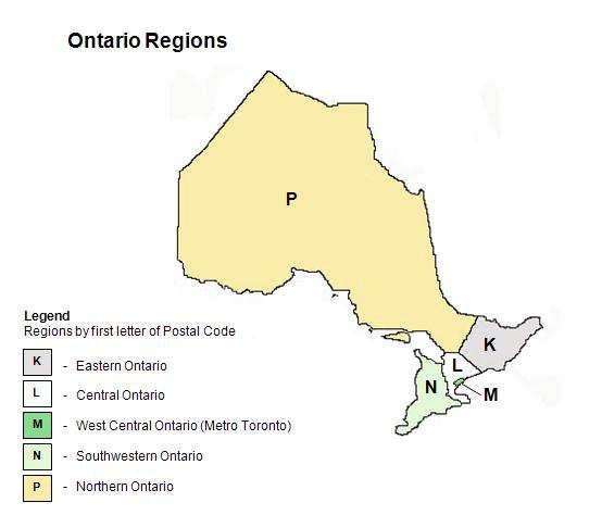 Ontario 94% of the population lives in southern ON That leaves 6% of the