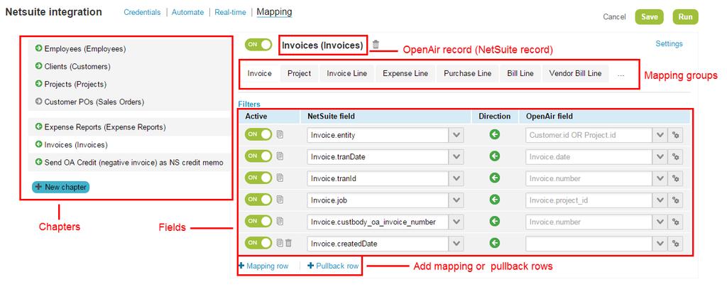 Overview 12 New User Interface Mapping The mappings screen allows you to visually set mappings between fields by simply selecting the required mappings from the drop-down lists provided.