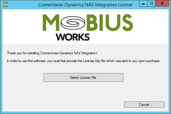 The installation creates a ConnectWise Manage-Dynamics NAV Integration Application desktop icon.