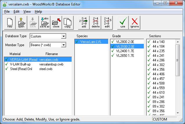 DATABASE EDITOR Add proprietary products Custom database