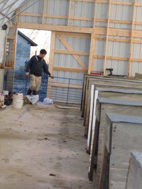 View of gate and north farrowing space.