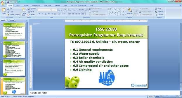 Prerequisite Training The Prerequisite Programme PowerPoint presentation supplied explains