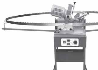 One drives the grinding disc and the other ensures band saw blade travel. The band travel speed can be set continuously.