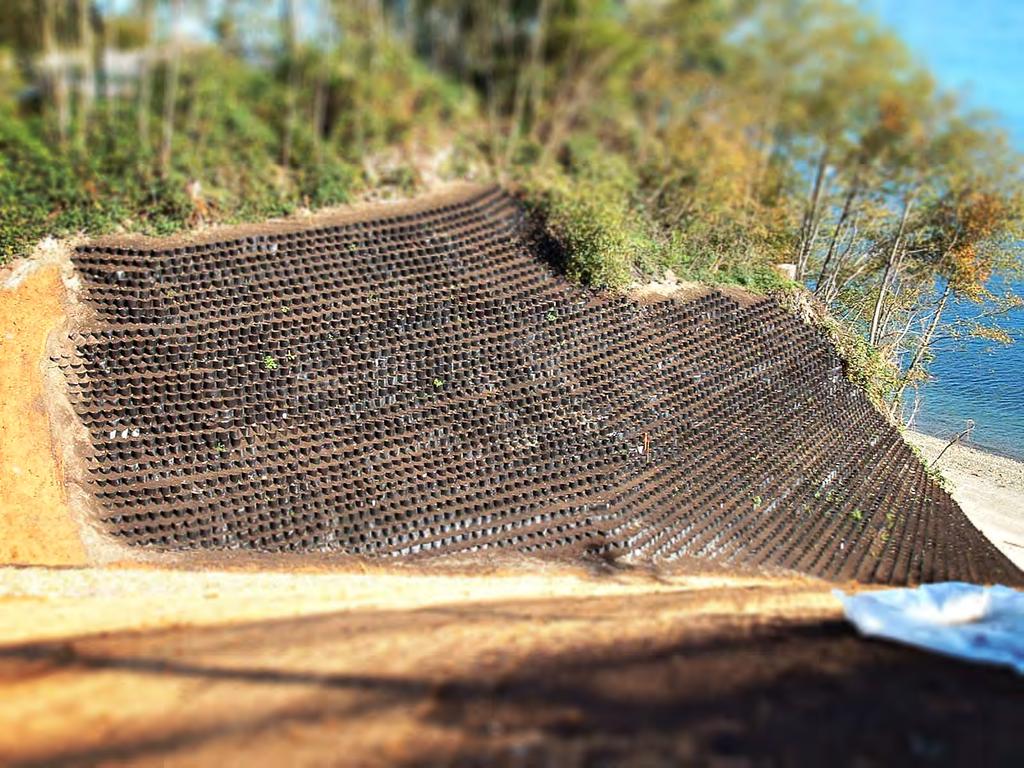 EnviroGrid can also be used to create a steepened slope.