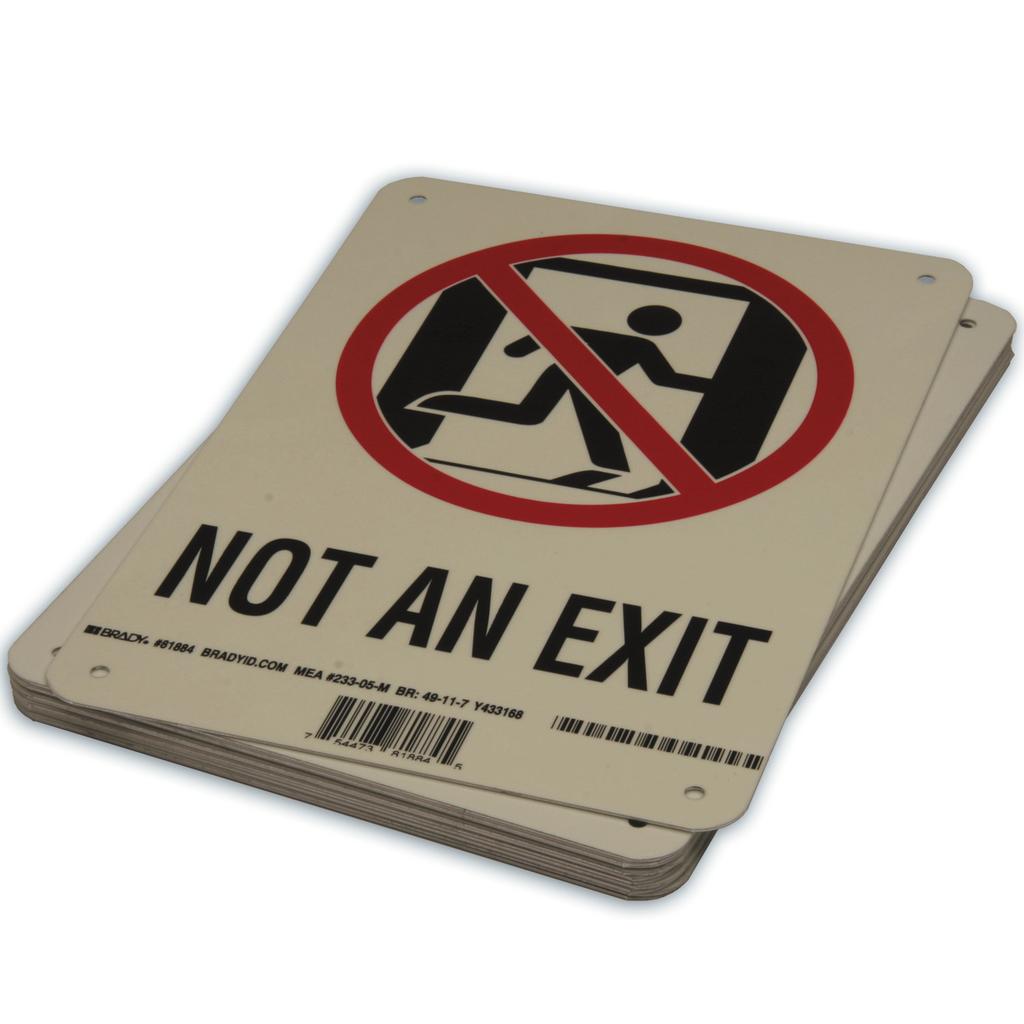 3) Any door, passage or stairway that is neither an exit nor a way of exit access and that is located or arranged so that it is likely to be mistaken for an exit must be identified by a No Exit sign.