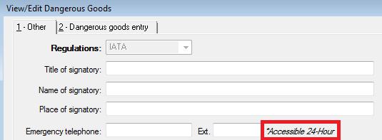 On the "2 - Dangerous goods entry" tab of the View/Edit Dangerous Goods dialog screen, the Loose checkbox is displayed which is located directly to the right of the UN#/ID# UN text box.