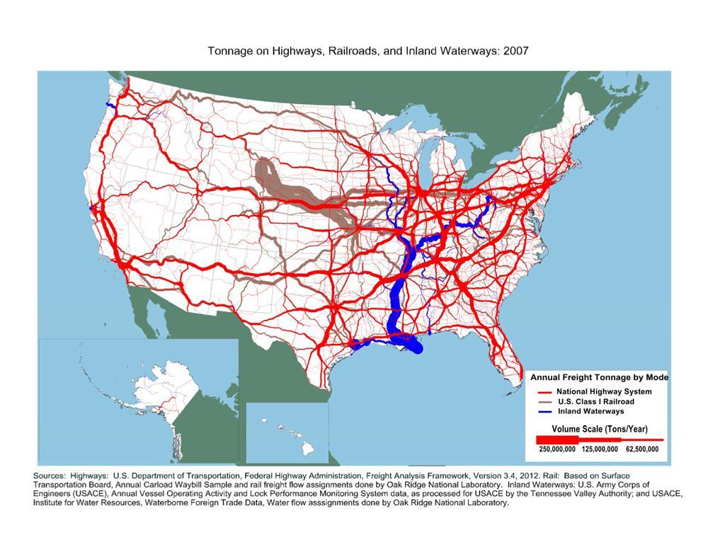 National Datasets Freight Analysis Framework (FAF) Data from 2007 Commodity Flow Survey and other sources.
