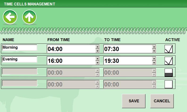 Heatime HR Enhancements 3. Enter 6285 and tap OK; the Time Cells Management Menu appears.