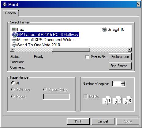 printer connected to the PC. 1. From the Main Menu click on a report.